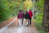 Kleine Vierer-Senioren-Gruppe bei der gemeinschaftlichen Herbstw Wandergruppe